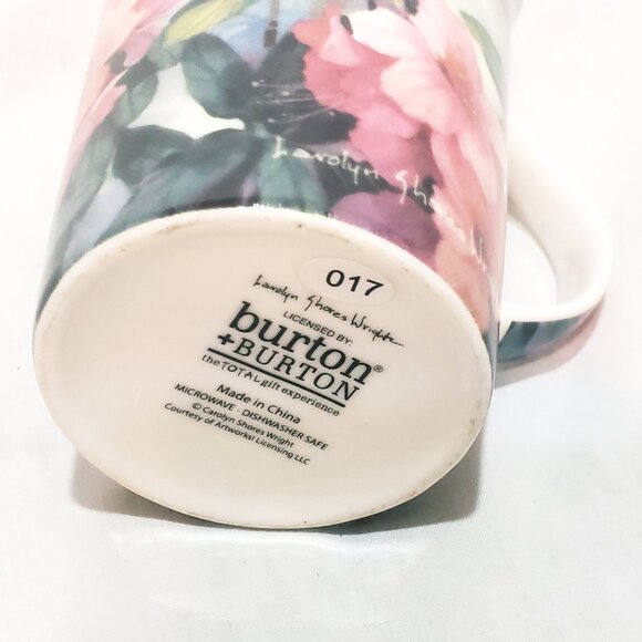 Hummingbird Azalea Flowers Burton & Burton Coffee Mug 13 oz Cup Pink Green White - Picture 8 of 8